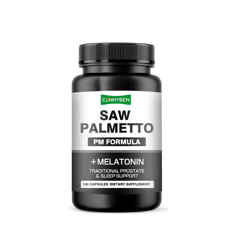 صيغة PM لدعم النوم البروستاتي التقليدي كبسولات Saw Palmetto مع الميلاتونين