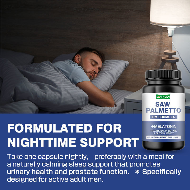OEM/ODM Saw Palmetto مكمل نباتي Saw Palmetto كبسولات للحد من التبول المتكرر