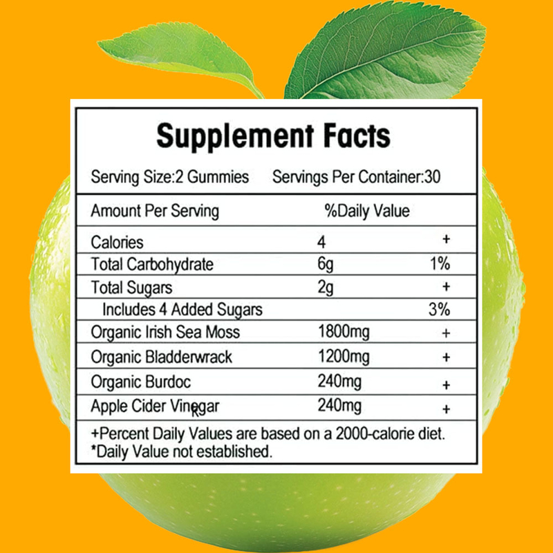 مصنع نكهة التفاح أعشاب البحر الصمغية للتخلص من السموم والتنظيف بعلامة تجارية مخصصة