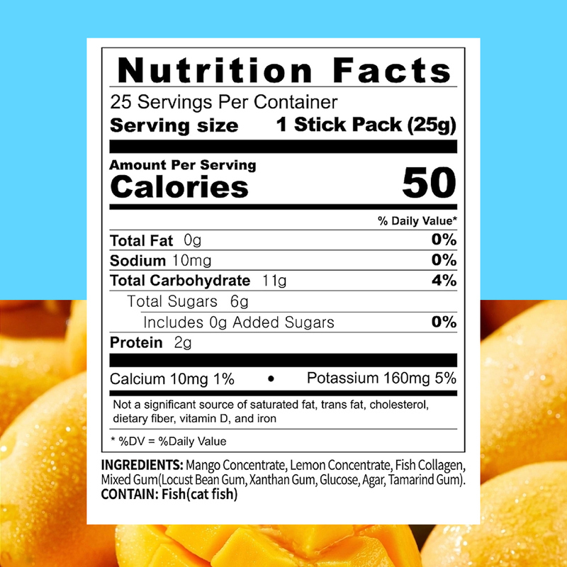 هلام الكولاجين مع المانجو يدعم صحة المفاصل والعظام بعلامة تجارية مخصصة