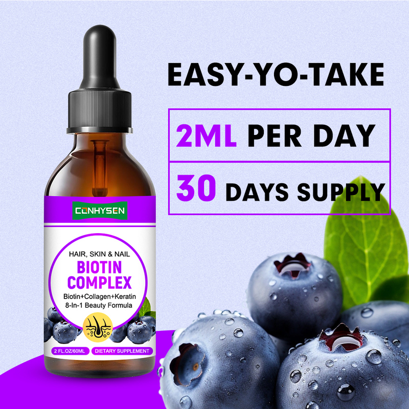 قطرات السائل المعقدة من البيوتين للشعر والجلد ورعاية الأظافر دعم الصحة بالجملة