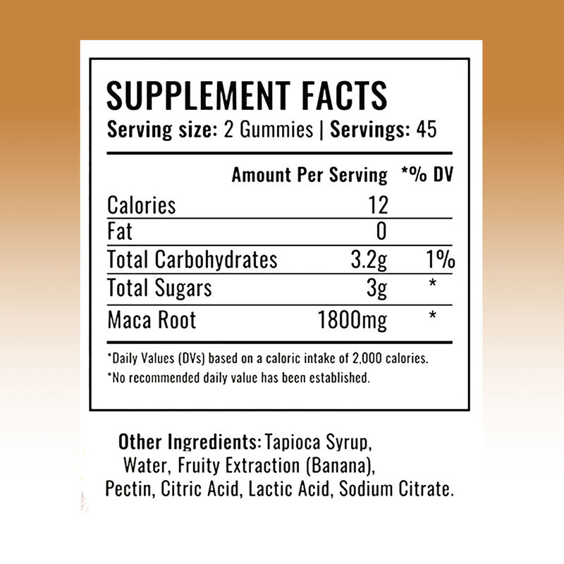 علكة جذور الماكا ذات العلامة الخاصة عالية الجودة للرجال - مكمل لتعزيز الطاقة 1800 مجم علكة مستخلص الماكا للنساء والرجال