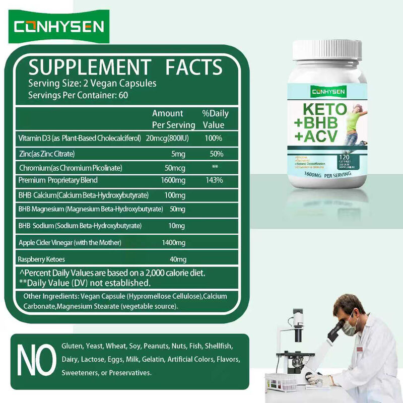 كبسولات ألياف غذائية كيتو ACV BHB بعلامة تجارية خاصة، كبسولات كيتو BHB، مكملات غذائية لإنقاص الوزن، كبسولات دايت