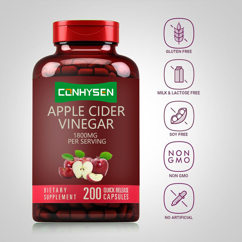 كبسولات خل التفاح لدعم الهضم والتخلص من السموم وإدارة الوزن للرجال والنساء