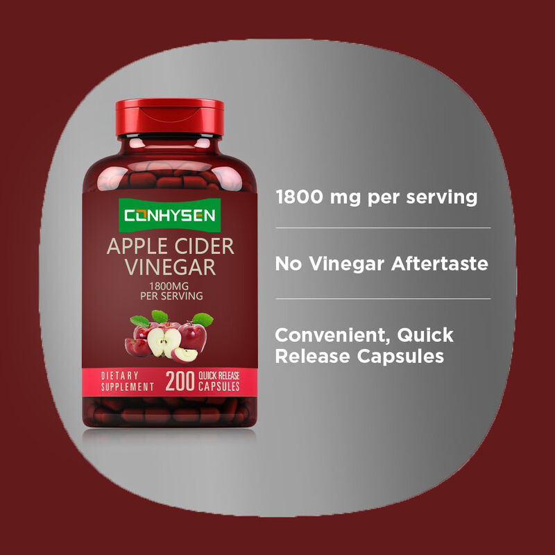 كبسولات خل التفاح لدعم الهضم والتخلص من السموم وإدارة الوزن للرجال والنساء