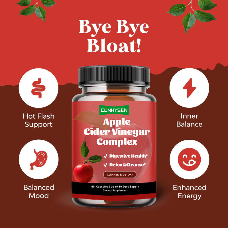 المنتج الأصلي خاصة معالجة الوزن الرعاية الصحية مكمل غذائي للنساء والرجال خل التفاح الكبسولات المعقدة