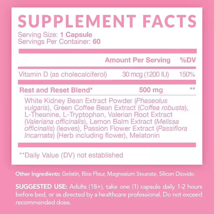 كبسولات حارق الدهون الليلي بنكهة خاصة مع مستخلص الفاصوليا البيضاء لتعزيز الأيض ودعم استشفاء العضلات للنساء