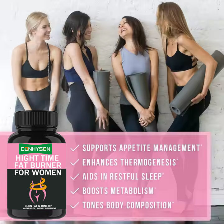كبسولات حارق الدهون الليلي بنكهة خاصة مع مستخلص الفاصوليا البيضاء لتعزيز الأيض ودعم استشفاء العضلات للنساء