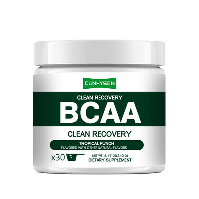 الملصقات الخاصة تعافي نظيف BCAA مسحوق 9 الأحماض الأمينية الأساسية يقلل من الألم والإجهاد