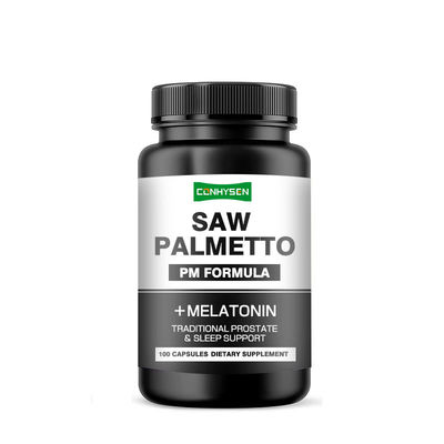 صيغة PM لدعم النوم البروستاتي التقليدي كبسولات Saw Palmetto مع الميلاتونين
